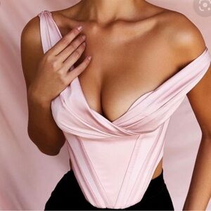 House of CB Blush Pink Draped Corset Top